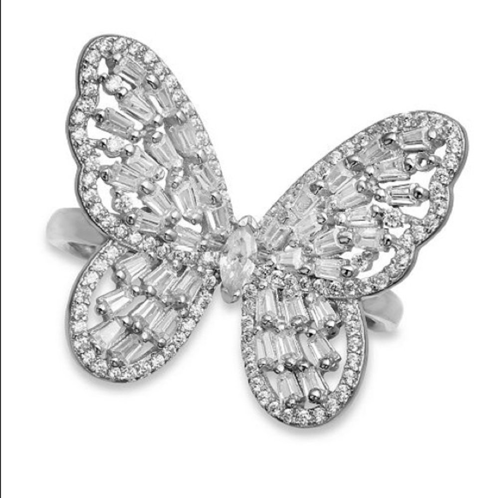 💃🏻HP💃🏻NEW🦋SILVER BUTTERFLY RING🦋 - Picture 2 of 4